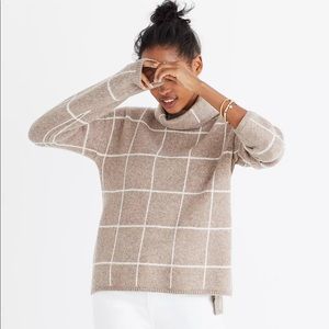 Madewell Windowpane Turtleneck Sweater